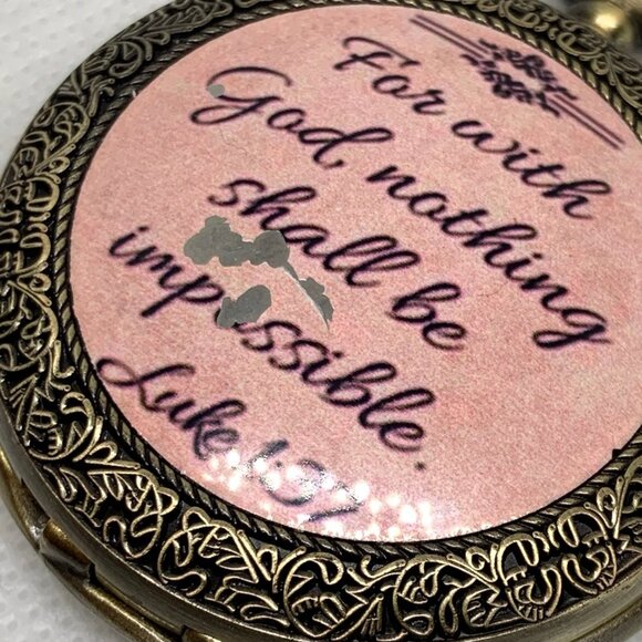 Strada pocket watch cooper toned 46mm quartz analog with chain necklace running - Picture 3 of 6